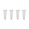 Hairpin Legs Set of 4, 3-Rod Design - Raw Steel