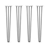 Hairpin Legs Set of 4, 3-Rod Design - Raw Steel