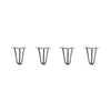 Hairpin Legs Set of 4, 3-Rod Design - Raw Steel