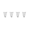 Hairpin Legs Set of 4, 3-Rod Design - Raw Steel