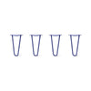 Hairpin Legs Set of 4, 2-Rod Design - Midnight Blue (Navy) Powder Coated Finish