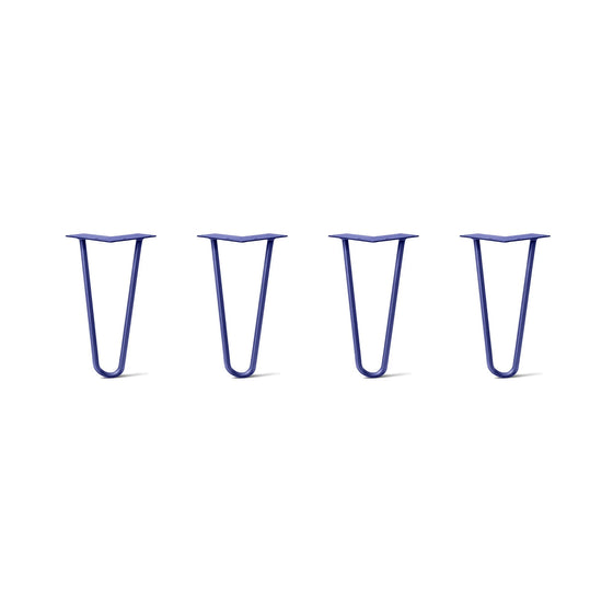 Hairpin Legs Set of 4, 2-Rod Design - Midnight Blue (Navy) Powder Coated Finish