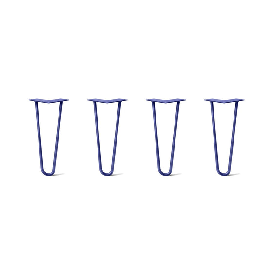 Hairpin Legs Set of 4, 2-Rod Design - Midnight Blue (Navy) Powder Coated Finish