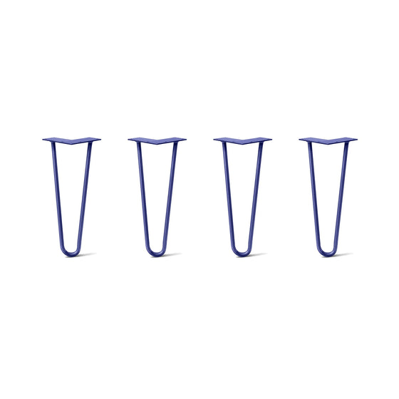 Hairpin Legs Set of 4, 2-Rod Design - Midnight Blue (Navy) Powder Coated Finish
