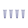 Hairpin Legs Set of 4, 3-Rod Design - Midnight Blue (Navy) Powder Coated Finish