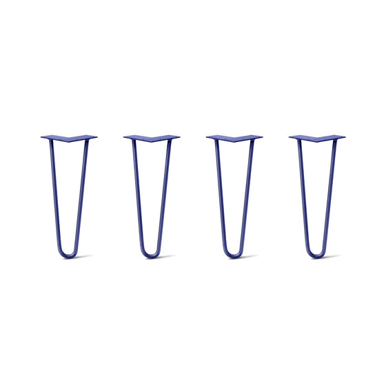 Hairpin Legs Set of 4, 2-Rod Design - Midnight Blue (Navy) Powder Coated Finish