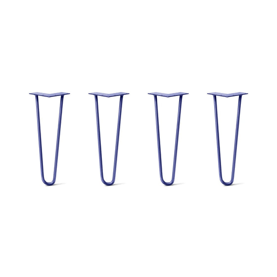 Hairpin Legs Set of 4, 2-Rod Design - Midnight Blue (Navy) Powder Coated Finish