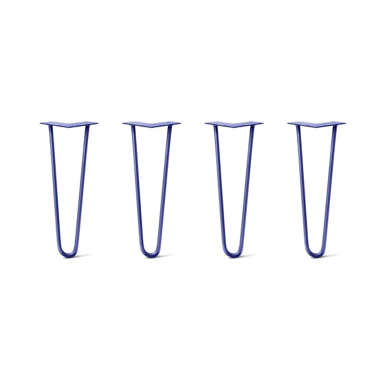 Hairpin Legs Set of 4, 2-Rod Design - Midnight Blue (Navy) Powder Coated Finish