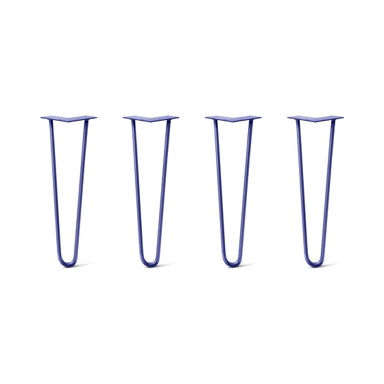 Hairpin Legs Set of 4, 2-Rod Design - Midnight Blue (Navy) Powder Coated Finish