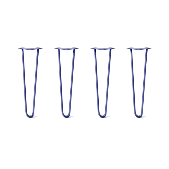 Hairpin Legs Set of 4, 2-Rod Design - Midnight Blue (Navy) Powder Coated Finish