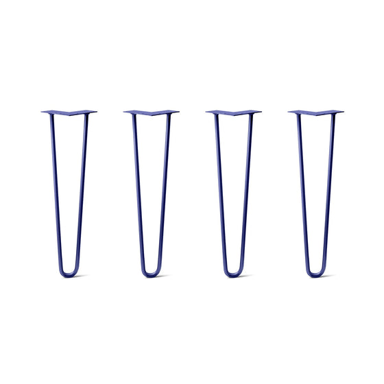 Hairpin Legs Set of 4, 2-Rod Design - Midnight Blue (Navy) Powder Coated Finish