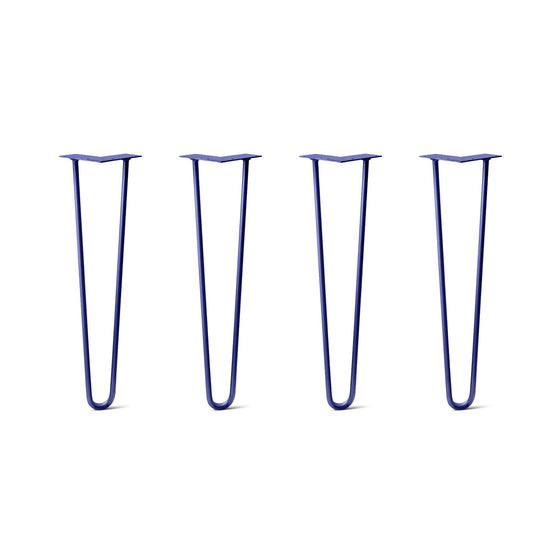 Hairpin Legs Set of 4, 2-Rod Design - Midnight Blue (Navy) Powder Coated Finish