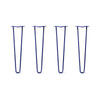 Hairpin Legs Set of 4, 2-Rod Design - Midnight Blue (Navy) Powder Coated Finish