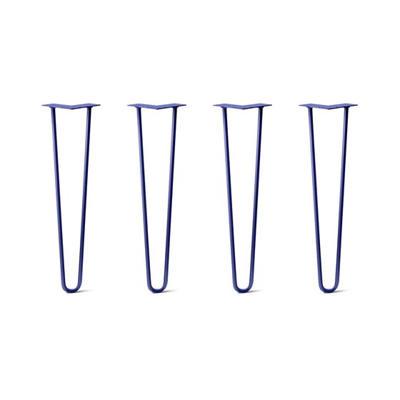 Hairpin Legs Set of 4, 2-Rod Design - Midnight Blue (Navy) Powder Coated Finish