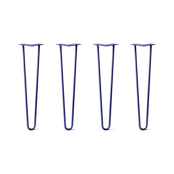 Hairpin Legs Set of 4, 2-Rod Design - Midnight Blue (Navy) Powder Coated Finish