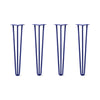 Hairpin Legs Set of 4, 3-Rod Design - Midnight Blue (Navy) Powder Coated Finish