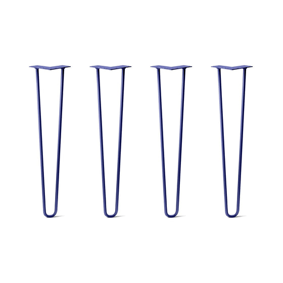 Hairpin Legs Set of 4, 2-Rod Design - Midnight Blue (Navy) Powder Coated Finish