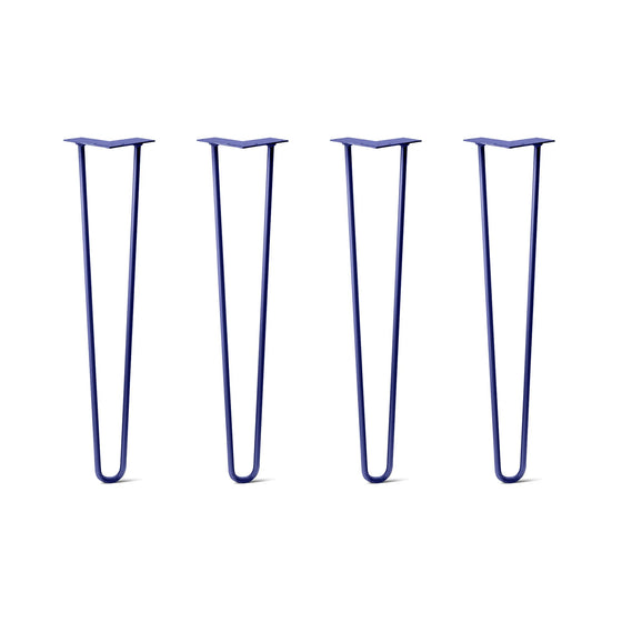 Hairpin Legs Set of 4, 2-Rod Design - Midnight Blue (Navy) Powder Coated Finish