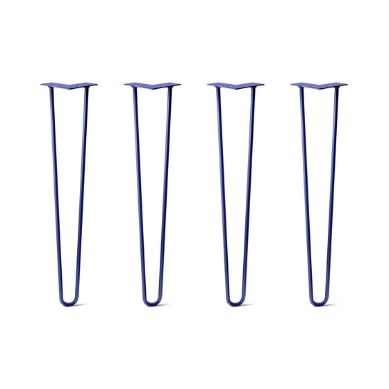 Hairpin Legs Set of 4, 2-Rod Design - Midnight Blue (Navy) Powder Coated Finish
