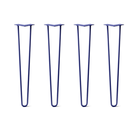 Hairpin Legs Set of 4, 2-Rod Design - Midnight Blue (Navy) Powder Coated Finish