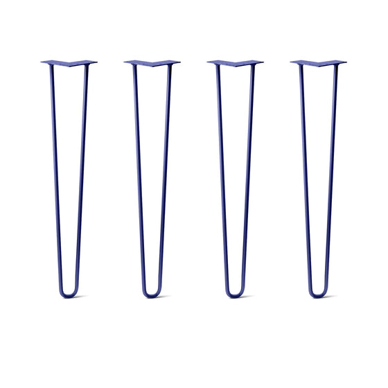 Hairpin Legs Set of 4, 2-Rod Design - Midnight Blue (Navy) Powder Coated Finish