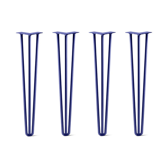 Hairpin Legs Set of 4, 3-Rod Design - Midnight Blue (Navy) Powder Coated Finish