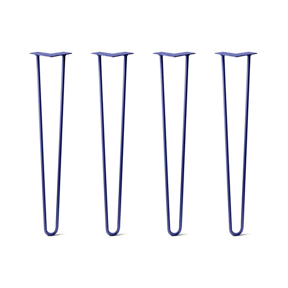 Hairpin Legs Set of 4, 2-Rod Design - Midnight Blue (Navy) Powder Coated Finish