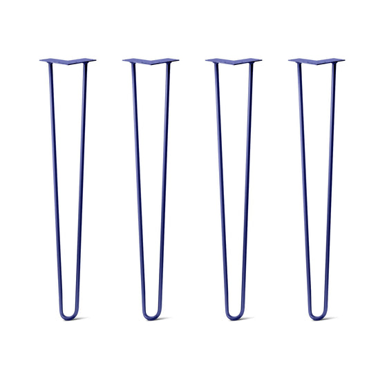 Hairpin Legs Set of 4, 2-Rod Design - Midnight Blue (Navy) Powder Coated Finish