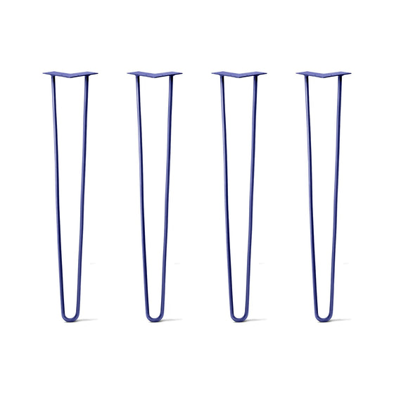 Hairpin Legs Set of 4, 2-Rod Design - Midnight Blue (Navy) Powder Coated Finish