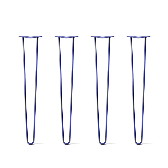 Hairpin Legs Set of 4, 2-Rod Design - Midnight Blue (Navy) Powder Coated Finish