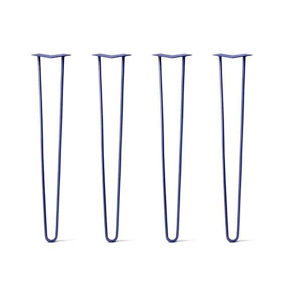 Hairpin Legs Set of 4, 2-Rod Design - Midnight Blue (Navy) Powder Coated Finish