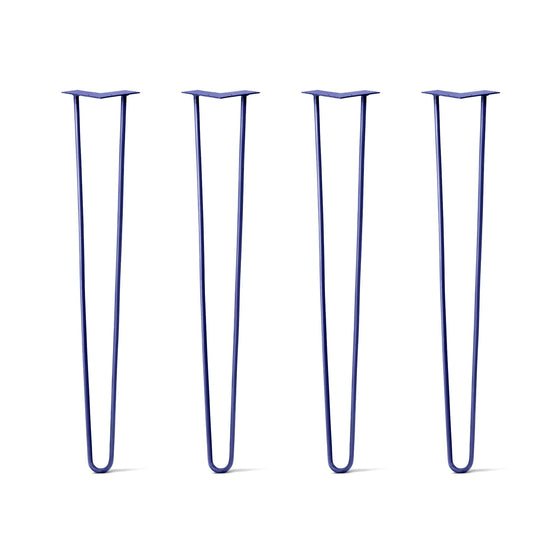 Hairpin Legs Set of 4, 2-Rod Design - Midnight Blue (Navy) Powder Coated Finish