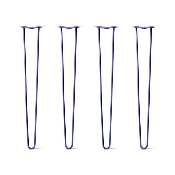 Hairpin Legs Set of 4, 2-Rod Design - Midnight Blue (Navy) Powder Coated Finish