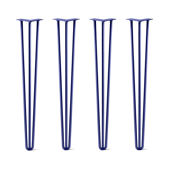 Hairpin Legs Set of 4, 3-Rod Design - Midnight Blue (Navy) Powder Coated Finish