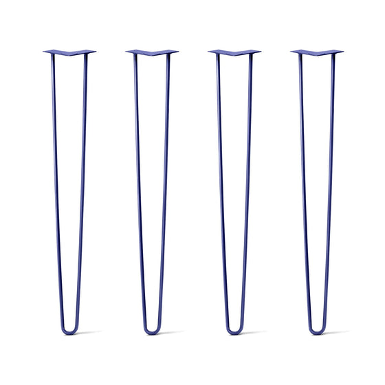 Hairpin Legs Set of 4, 2-Rod Design - Midnight Blue (Navy) Powder Coated Finish