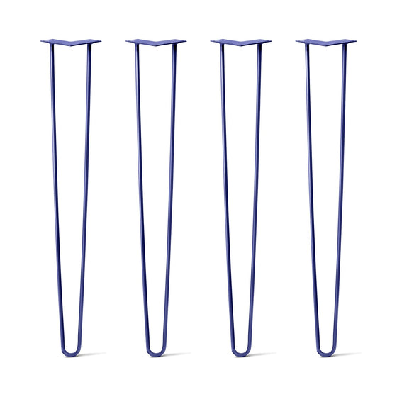 Hairpin Legs Set of 4, 2-Rod Design - Midnight Blue (Navy) Powder Coated Finish
