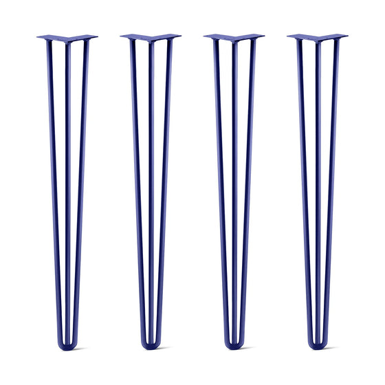 Hairpin Legs Set of 4, 3-Rod Design - Midnight Blue (Navy) Powder Coated Finish