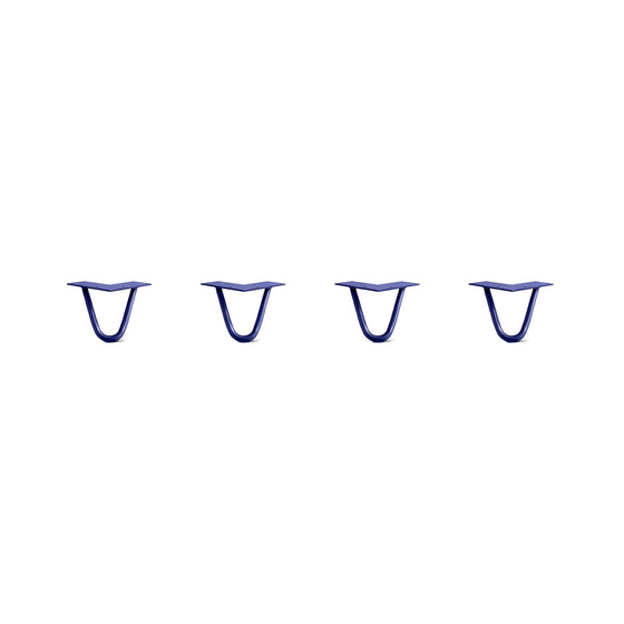 Hairpin Legs Set of 4, 2-Rod Design - Midnight Blue (Navy) Powder Coated Finish