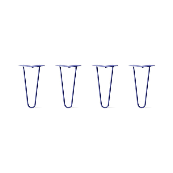 Hairpin Legs Set of 4, 2-Rod Design - Midnight Blue (Navy) Powder Coated Finish