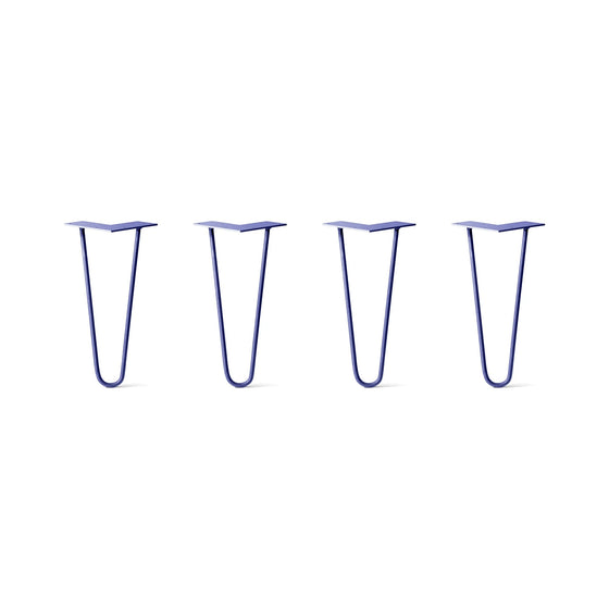 Hairpin Legs Set of 4, 2-Rod Design - Midnight Blue (Navy) Powder Coated Finish