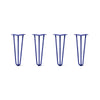 Hairpin Legs Set of 4, 3-Rod Design - Midnight Blue (Navy) Powder Coated Finish