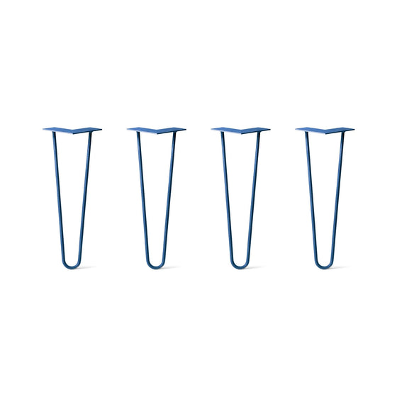 Hairpin Legs Set of 4, 2-Rod Design - Midnight Blue (Navy) Powder Coated Finish
