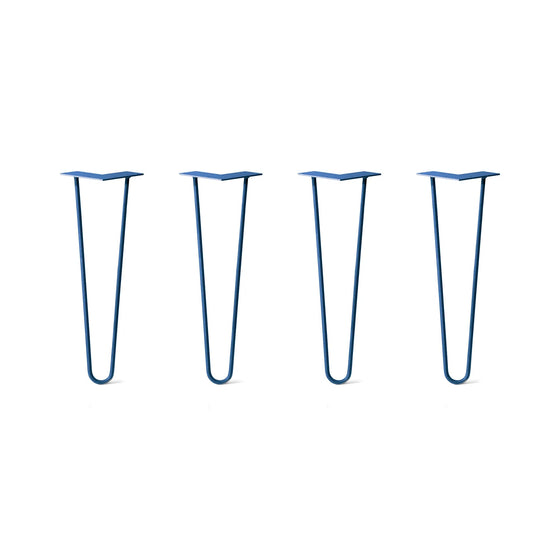 Hairpin Legs Set of 4, 2-Rod Design - Midnight Blue (Navy) Powder Coated Finish