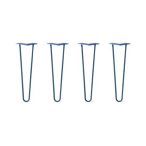 Hairpin Legs Set of 4, 2-Rod Design - Midnight Blue (Navy) Powder Coated Finish