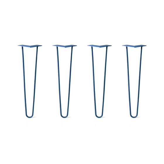 Hairpin Legs Set of 4, 2-Rod Design - Midnight Blue (Navy) Powder Coated Finish