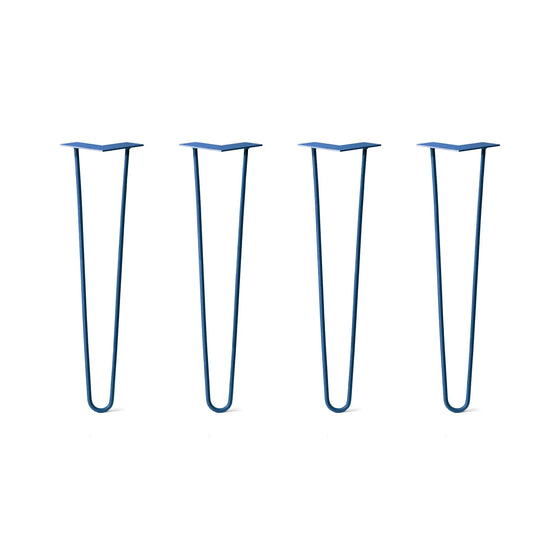 Hairpin Legs Set of 4, 2-Rod Design - Midnight Blue (Navy) Powder Coated Finish