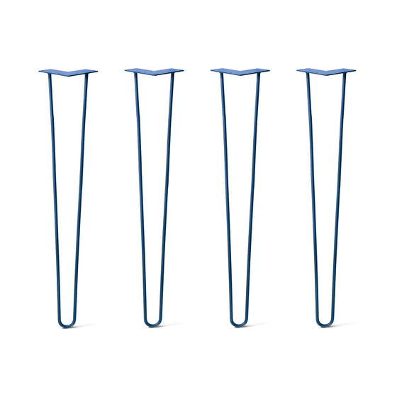 Hairpin Legs Set of 4, 2-Rod Design - Midnight Blue (Navy) Powder Coated Finish