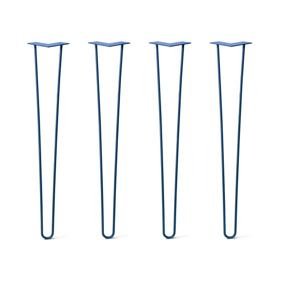 Hairpin Legs Set of 4, 2-Rod Design - Midnight Blue (Navy) Powder Coated Finish