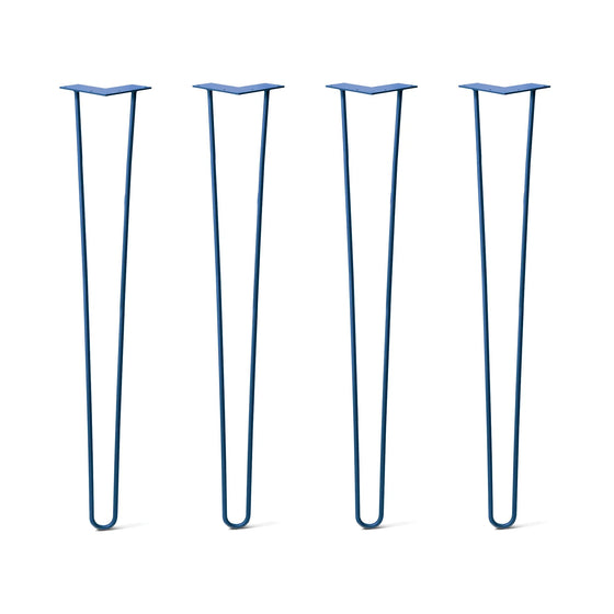 Hairpin Legs Set of 4, 2-Rod Design - Midnight Blue (Navy) Powder Coated Finish