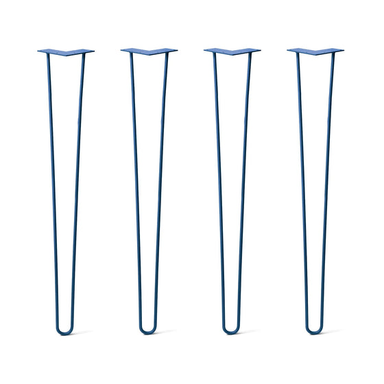Hairpin Legs Set of 4, 2-Rod Design - Midnight Blue (Navy) Powder Coated Finish